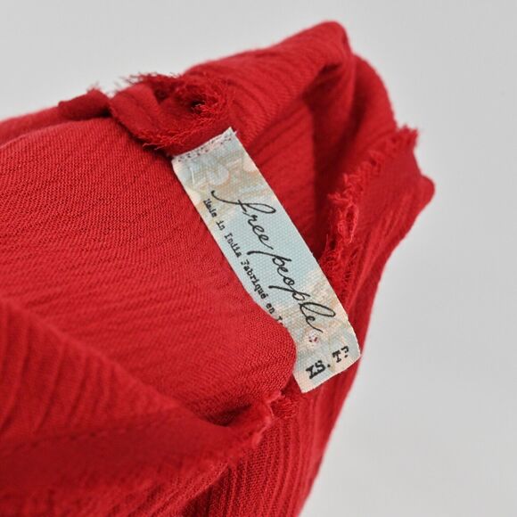 FREE PEOPLE Dress Womens Size XS Wicked Spell Brick Red Strappy Floral Lace Boho - Picture 8 of 11